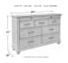 Kanwyn - Whitewash - 5 Pc. - Dresser, Mirror, King Upholstered Panel Bed