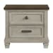 Farmington - 2 Drawer Nightstand With USB - Medium Brown / Washed Stone