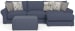 Cape May - 2 Piece Sofa Chaise With Comfort Coil Seating, 41" Cocktail Ottoman And 5 Accent Pillows Included (RSF Chaise) - Denim