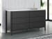 Cadmori - Black / White - 6 Pc. - Dresser, Mirror, Chest, Queen Upholstered Panel Bed