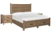 Plum Creek - California King Panel Storage Bed With 2 Nightstands - Sierra Brown