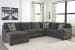 Ballinasloe - Smoke - 4 Pc. - Left Arm Facing Corner Chaise 3 Pc Sectional, Ottoman