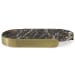 Lozenge - Michelangelo Marble Tray - Black / Brass / Brown