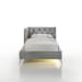 Amberley - Twin Upholstered Corner Bed With LED And USB - Gray