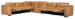 MS - Fresco 6 Seat Sectional 4-Power - Light Brown