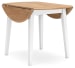Gesthaven - Round Dining Room Drop Leaf Table - Natural / White