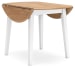 Gesthaven - Natural / White - 5 Pc. - Round Dining Room Drop Leaf Table, 4 Side Chairs