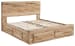 Hyanna - Tan - Queen Panel Bed With 4 Storage Drawers