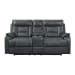 Trinidad - Power Motion Loveseat With Power Motion Head Recliner & Console - Pebble Gray