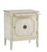 Linen & Beaded Front End Table - White
