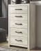 Cambeck - Whitewash - 8 Pc. - Dresser, Mirror, Chest, King Panel Bed With 4 Storage Drawers