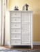 Prentice - White - 8 Pc. - Dresser, Mirror, Door Chest, King Panel Bed, 2 Nightstands