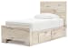 Lawroy - Light Natural - Twin Panel Bed With 2 Under Bed Storage Units