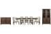 Jubilee - Extendable Trestle Dining Table With 6 Side Chairs, 2 Arm Chairs, Bar Cabinet And Display Cabinet - Brown / White