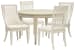 Newport - Extendable Round Dining Table With 2 Side Chairs And 2 Arm Chairs - Alabaster