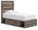 Graystorm - Twin Panel Bed With Storage - Brown Gray