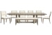 Braelyn - Extendable Trestle Dining Table With 6 Side Chairs And Bench - Dorian Gray / Beige