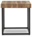 Bellwick - Natural / Black - Square End Table