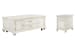 Newport - Lift Top Storage Cocktail Table With Chairside End Table - Alabaster