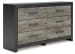 Broachmyn - Six Drawer Dresser - Black / Gray