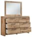 Hyanna - Tan - 9 Pc. - Dresser, Mirror, Chest, King Panel Bed With 6 Storage Drawers