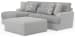 Titan - 2 Piece Sofa Chaise With Comfort Coil Seating, 45" Cocktail Ottoman And 5 Accent Pillows Included (Left Side Facing Chaise) - Moonstruck