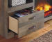 Trinell - 63" TV Stand With Glass/Stone Fireplace Insert - Brown