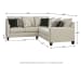 Hallenberg - Fog - Left Arm Facing Loveseat, Right Arm Facing Sofa with Corner Wedge Sectional