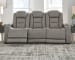 The Man-Den - Gray - 5 Pc. - Power Reclining Sofa with Adjustable Headrest, Power Reclining Loveseat/CON/Adjustable Headrest, Todoe Lift Top Cocktail Table, 2 End Tables