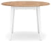 Gesthaven - Natural / White - 5 Pc. - Round Dining Room Drop Leaf Table, 4 Side Chairs