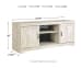 Bellaby - Whitewash - 2 Pc. - 63" TV Stand with Fireplace Insert Glass/Stone