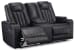 Center Point - Black - Dbl Rec Loveseat W/Console