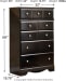 Shay - Almost Black - 6 Pc. - Dresser, Mirror, Chest, Queen Panel Headboard, 2 Nightstands