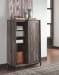 Wynnlow - Gray - 4 Pc. - Dressing Chest, Queen Crossbuck Panel Bed