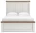 Savonport - Queen Panel Bed With Under Bed Storage Unit - White / Brown