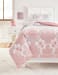 Avaleigh - Pink / White / Gray - Twin Comforter Set