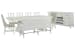 Heron Cove - Extendable Trestle Dining Table With 4 Side Chairs, 2 Host Chairs, Bench And Buffet - Chalk White And Dovetail Gray
