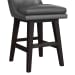 Villanova - PU Swivel Counter Stool (Set of 2) - Pewter / Espresso