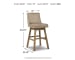 Tallenger - Dark Brown - Tall UPH Swivel Barstool(Set of 2)