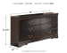 Huey - Black - Six Drawer Dresser