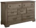 Cool Rustic - 7-Drawers Dresser - Stone Grey