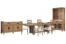Plum Creek - Extendable Trestle Dining Table With 6 Side Chairs, Server And Display Cabinet - Sierra Brown