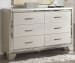 Lonnix - Silver Finish - 6 Pc. - Dresser, Mirror, Chest, Queen Panel Bed