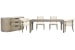 Braelyn - Extendable Rectangular Dining Table With 2 Side Chairs, 2 Host Chairs And Buffet - Dorian Gray / Beige