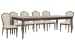 Saddle Creek - Extendable Leg Dining Table With 6 Upholstered Side Chairs - Timber Brown