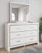 Altyra - White - 7 Pc. - Dresser, Mirror, King Panel Bed, 2 Nightstands