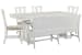 Heron Cove - Extendable Trestle Dining Table With 4 Side Chairs And Bench - Chalk White And Dovetail Gray