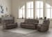 Henderson - Sofa-Recliner With Power Headrest And Power Lumbar - Gray Brown