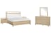 Merrifield - King Upholstered Panel Bed, 2 Nightstands And Drawer Dresser With Portrait Mirror - Sandstone Beige