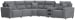 Modmax II - 6-Piece Power Reclining Sectional With Audio Console - Salt And Pepper